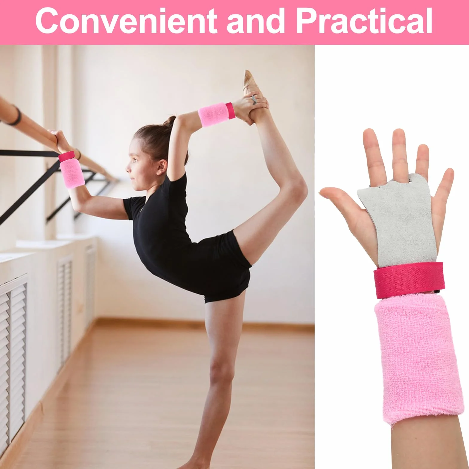 2 Cinturini da Polso con Presa per Ginnastica Sportiva, Set di Impugnature, Pull Up Grips