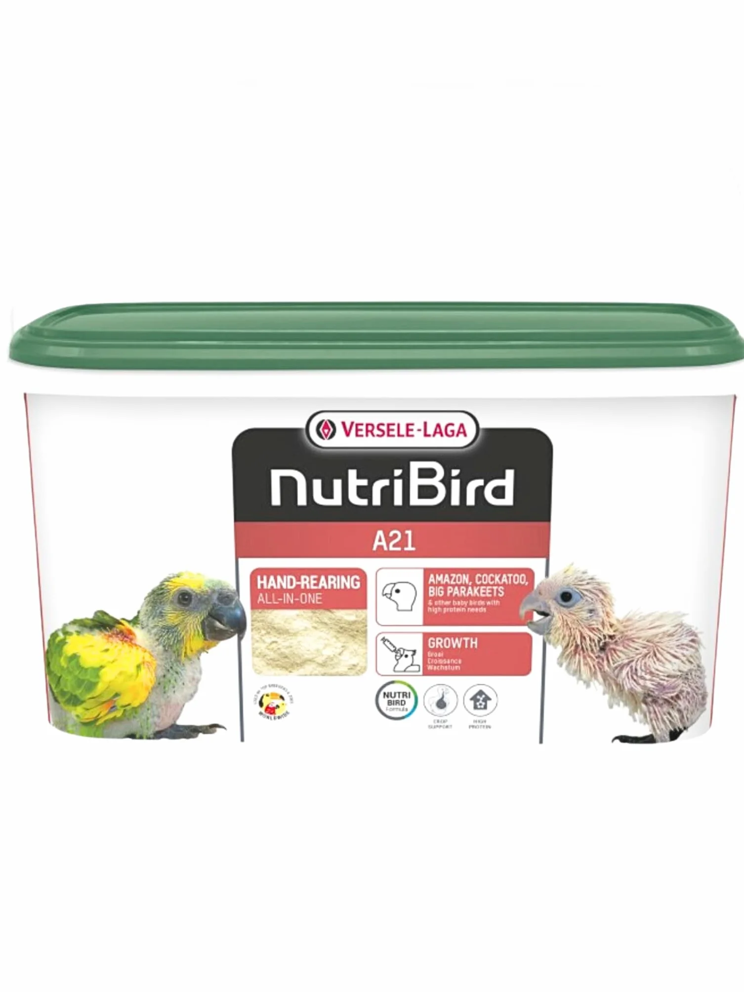 VERSELE-LAGA - NutriBird A21 - Pappa da imbecco alla mano per nidiacei - Amazzoni, cacatua e grandi parrocchetti - Ad alto contenuto proteico - 3kg