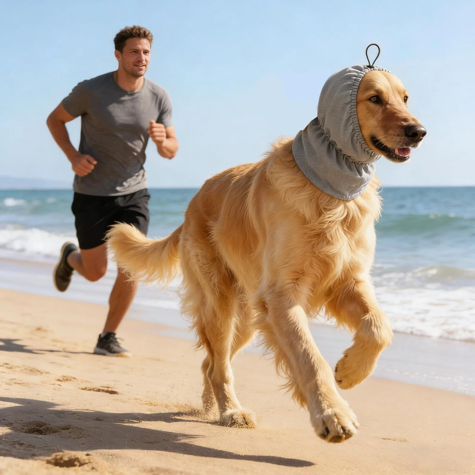 Snood per Cani Copriorecchie Rinfrescante in Tessuto Taglia Piccola Media Grande Estate Spiaggia