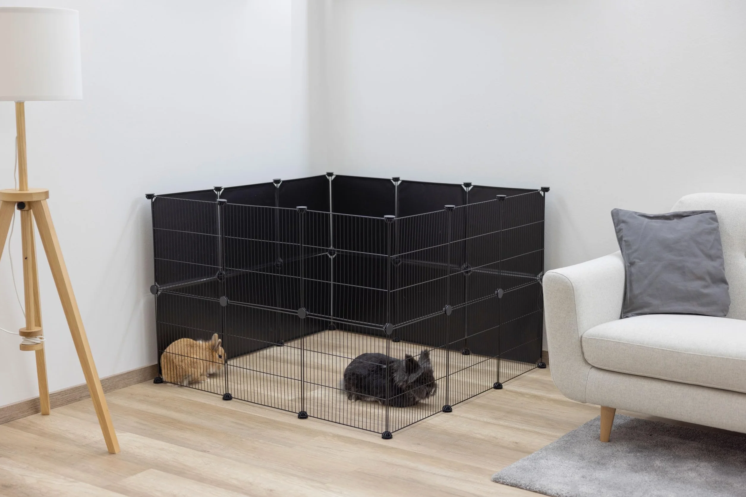 Kerbl Pet Ampliamento recinto rete metallica 6 elementi 35x35cm nero