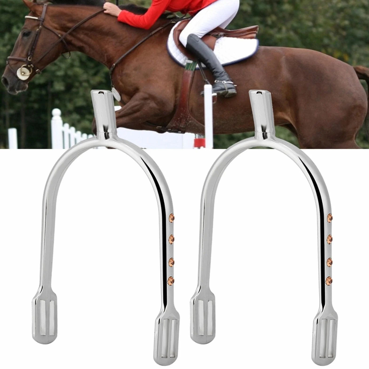Speroni da Equitazione in Lega di Zinco, Placcati Argento, Design Sottile per Roping Inglese, Stile Femminile