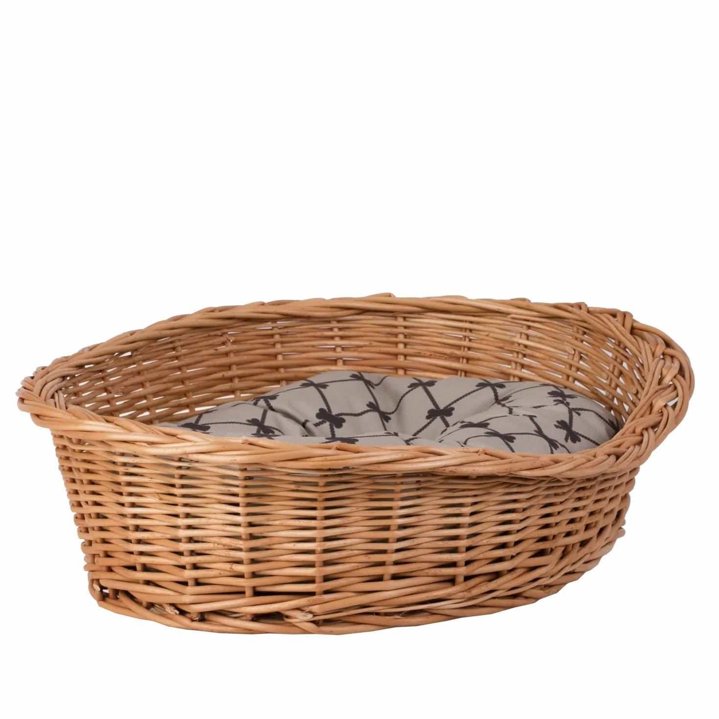 Cestino per cani in vimini di colore naturale, cestino per animali domestici (beige, 95 x 72 H27)