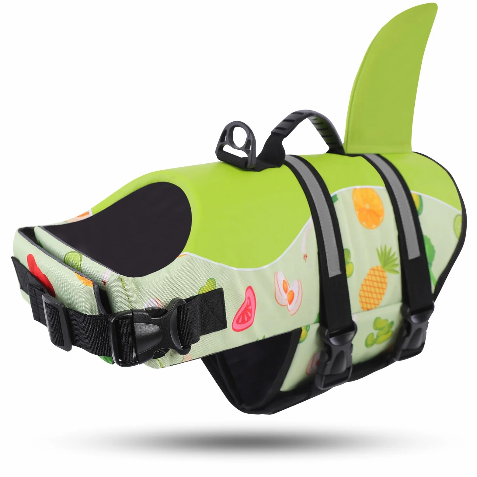 ASENKU Giubbotto Salvagente per Cani, Giubbotto Salvataggio Cane Squalo per Nuoto e Sport Acquatici, con Maniglia e Cintura Regolabile