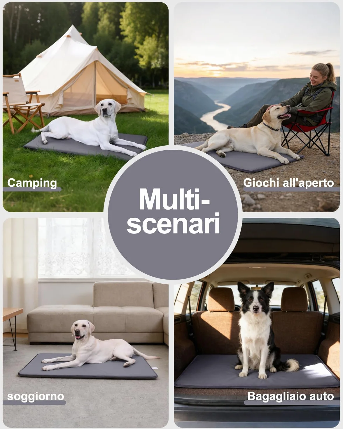 Cuccia Cane Taglia Grande Impermeabile 105x70cm Pelle Artificiale Grigio
