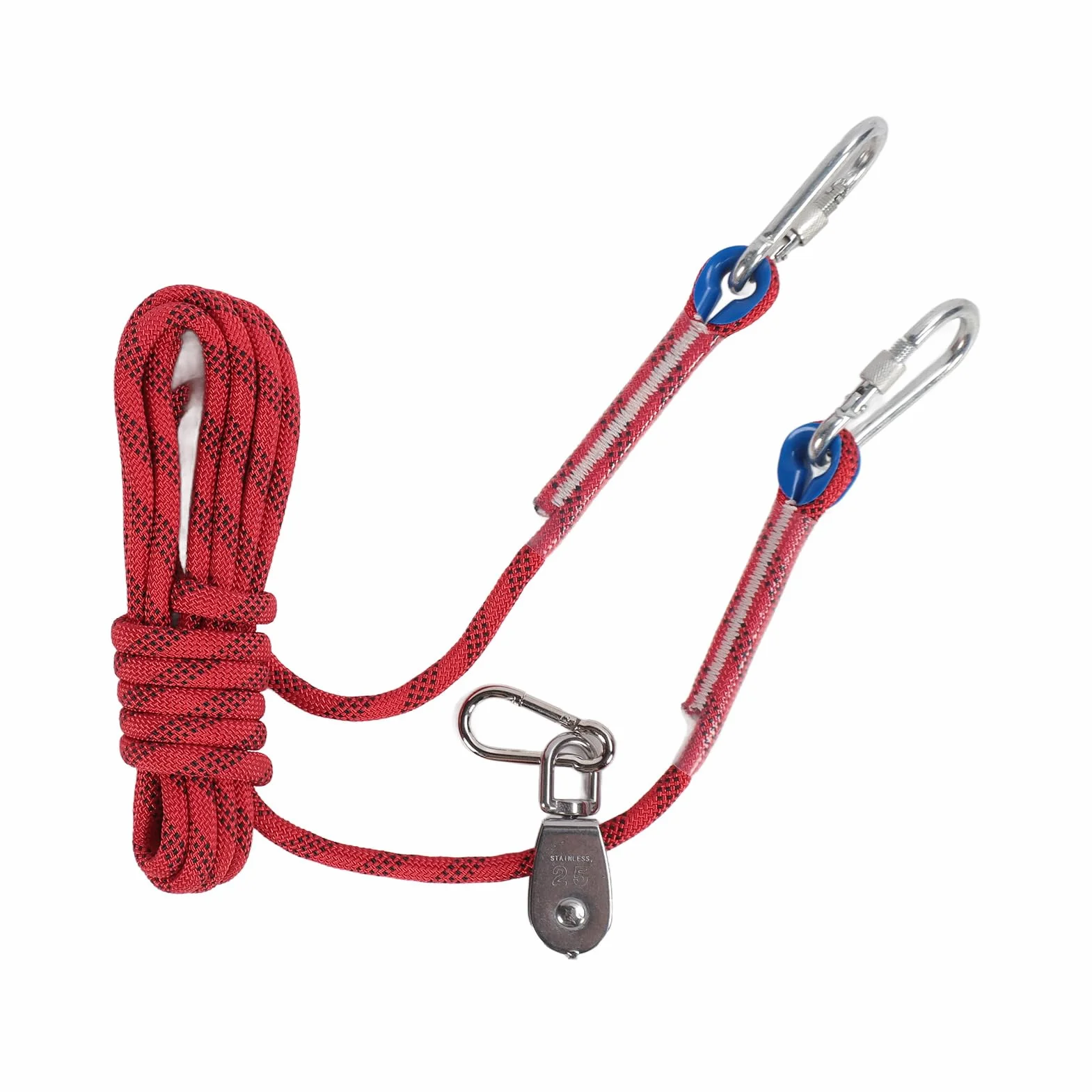 Cavo per Corridore per Cani, di Carrucole con Rotazione a 360 Gradi da 16,4 Piedi di Carrello Portatile Cavo Riflettente per Cani per Esterno per Campeggio (rosso)