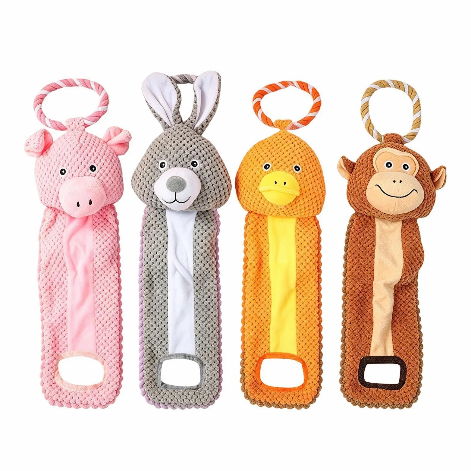 Giocattoli masticabili per cuccioli in fase della dentizione 4 Pezzi | Giocattoli di masticazione robusti in peluche imbottito per cuccioli Per Gatti, Ani