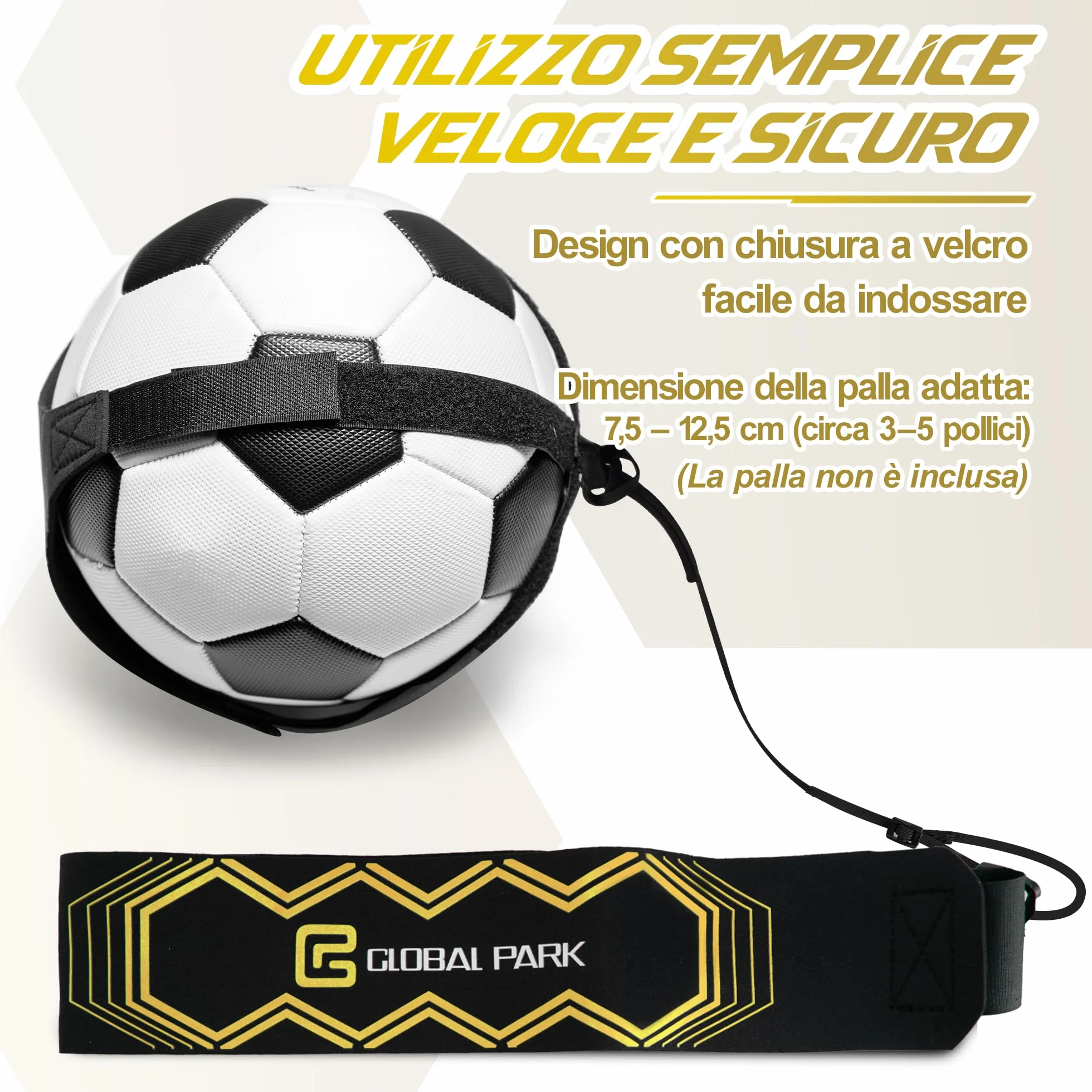 Global Park Trainer da Calcio Attrezzatura Banda Elastica Allenamento Individuale Cintura Regolabile Bambini Adulti