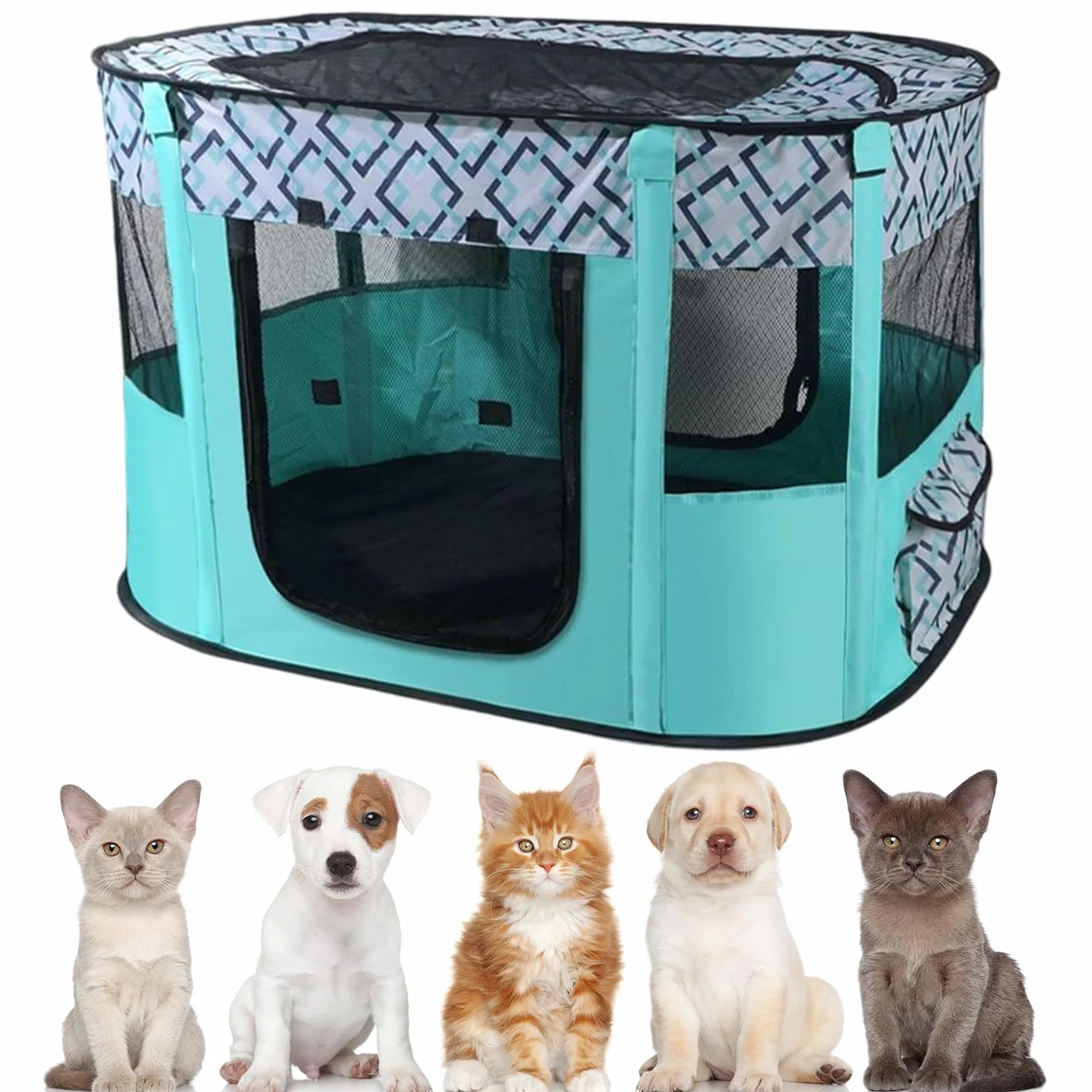 Recinto per cuccioli, 110x85x58cm Recinto per animali domestici per cani, gatti, conigli e piccoli animali per interni ed esterni