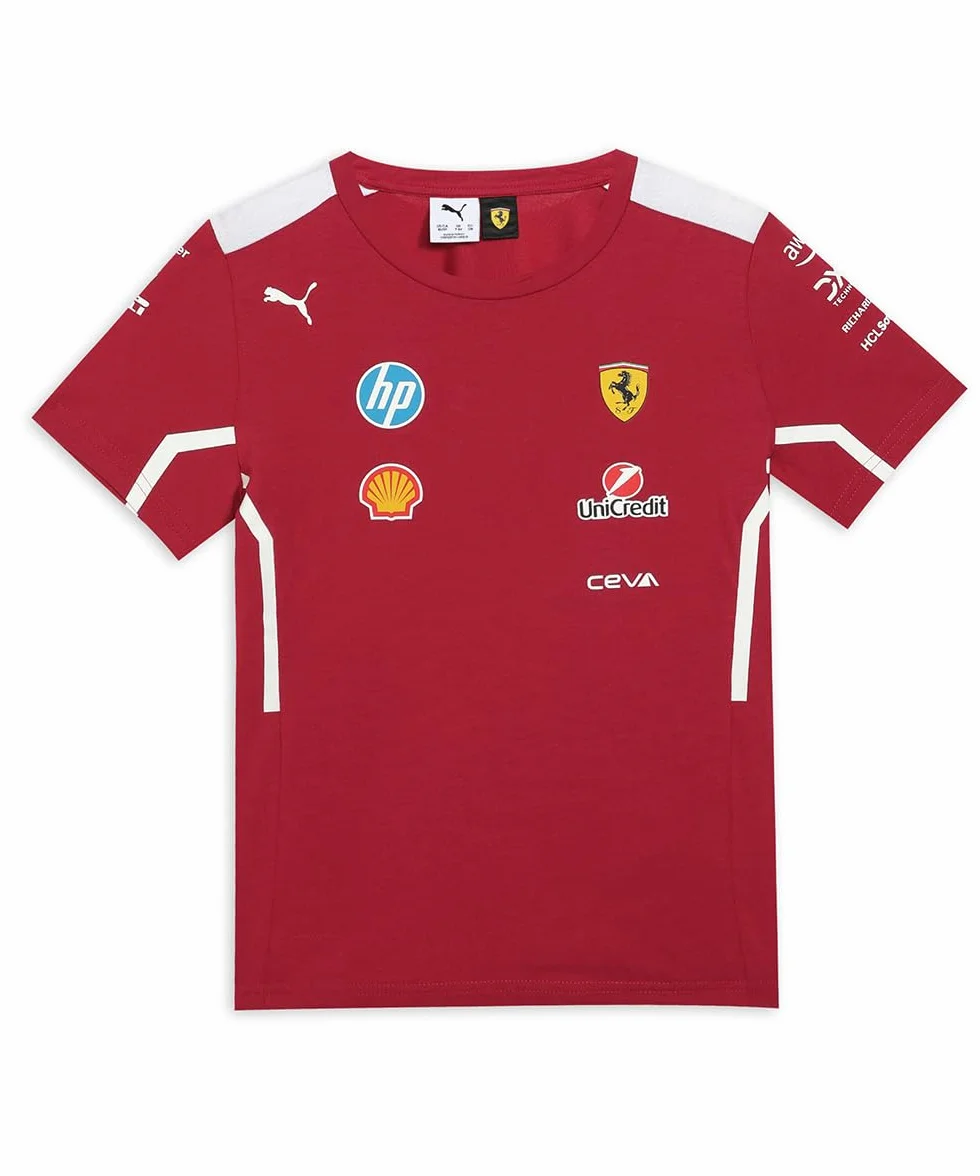 PUMA Scuderia Ferrari F1 Maglietta Squadra Bambino 2025 - Rosso