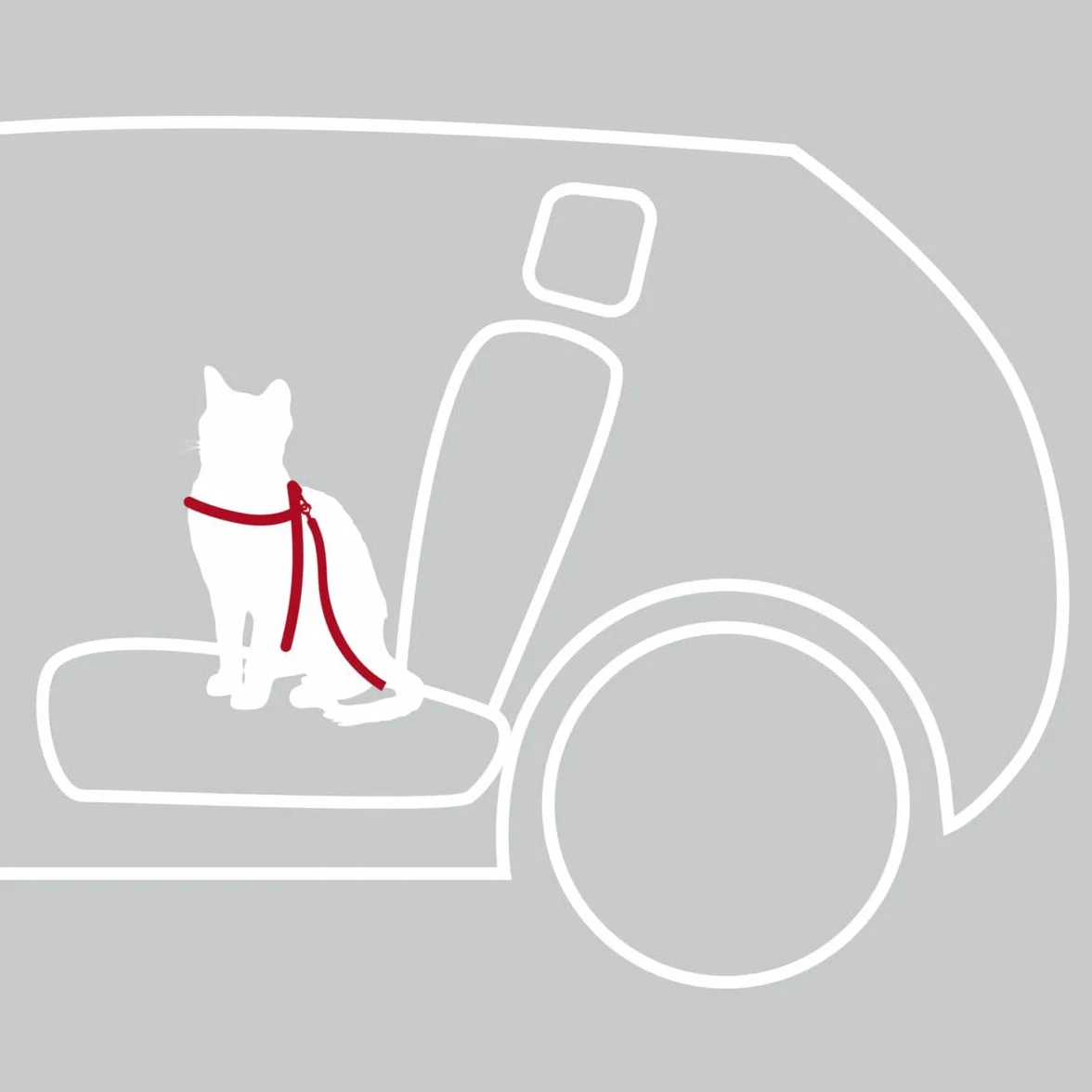 Trixie Imbracatura e Cintura di Sicurezza per Gatti, 20 – 50 cm, Rosso