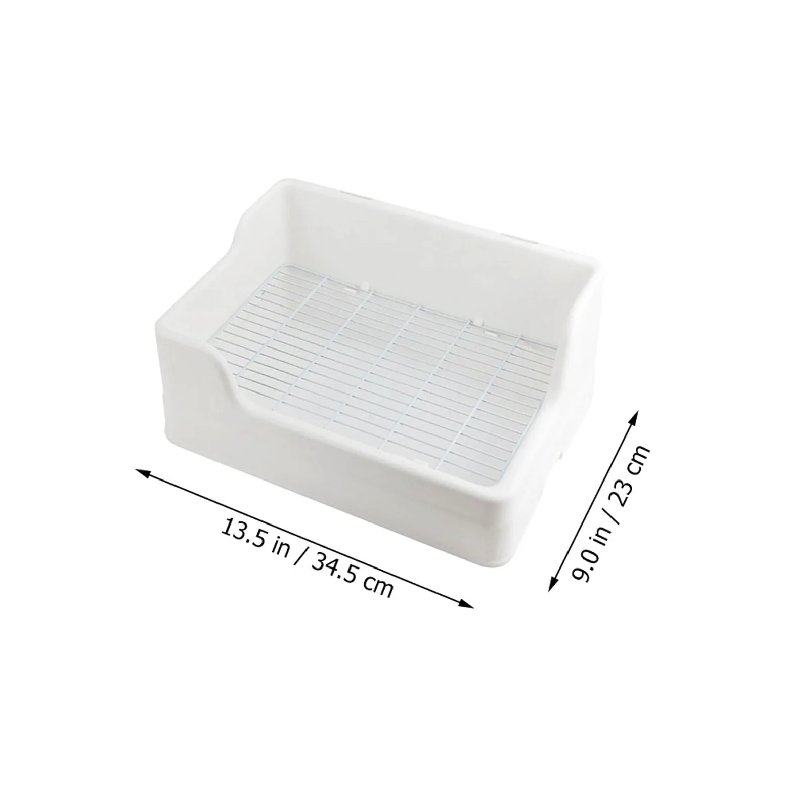 VILLCASE Lettiera per Coniglio Bianco Design Separato a Parti in Plastico Facile da Pulire Ingresso Basso per Animali Domestici Piccoli Come Criceti e Conigli