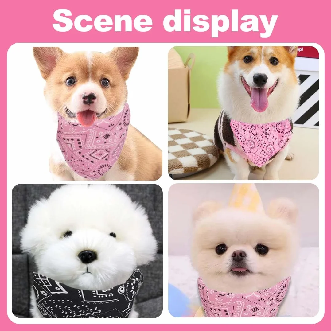WeddHuis Bandana per Cani, Triangolo Regolabile, Cuccioli e Cani Piccola Grande Taglia (M)
