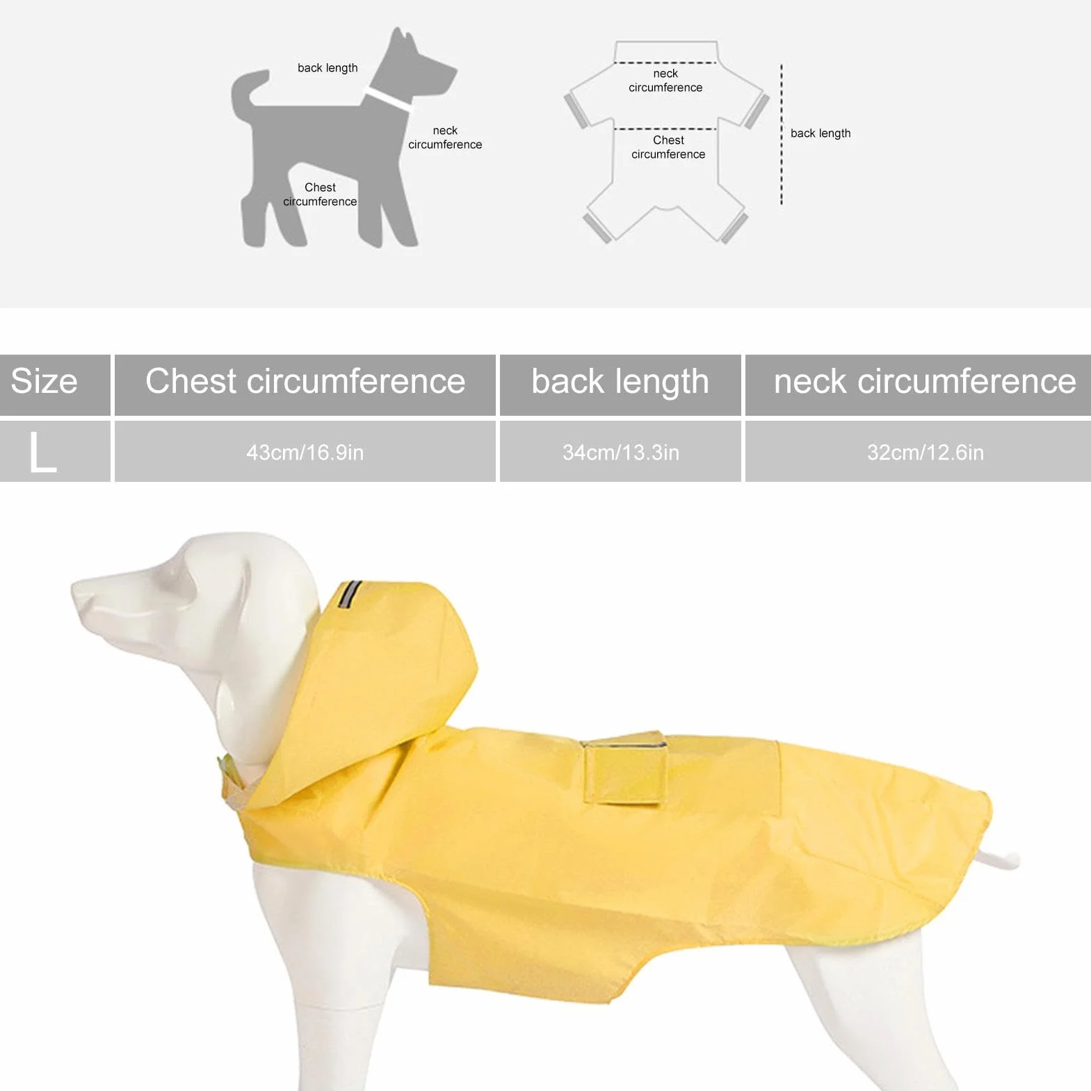 Impermeabile per cani | Poncho riflettente per cani, impermeabile con cappuccio, impermeabile per cani di taglia media e grande