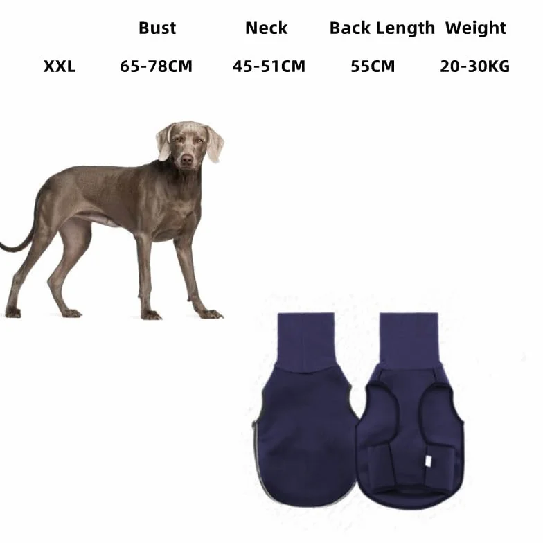 Giacca ansiolitica per cani XXL con strisce riflessive e cuffia antirumore