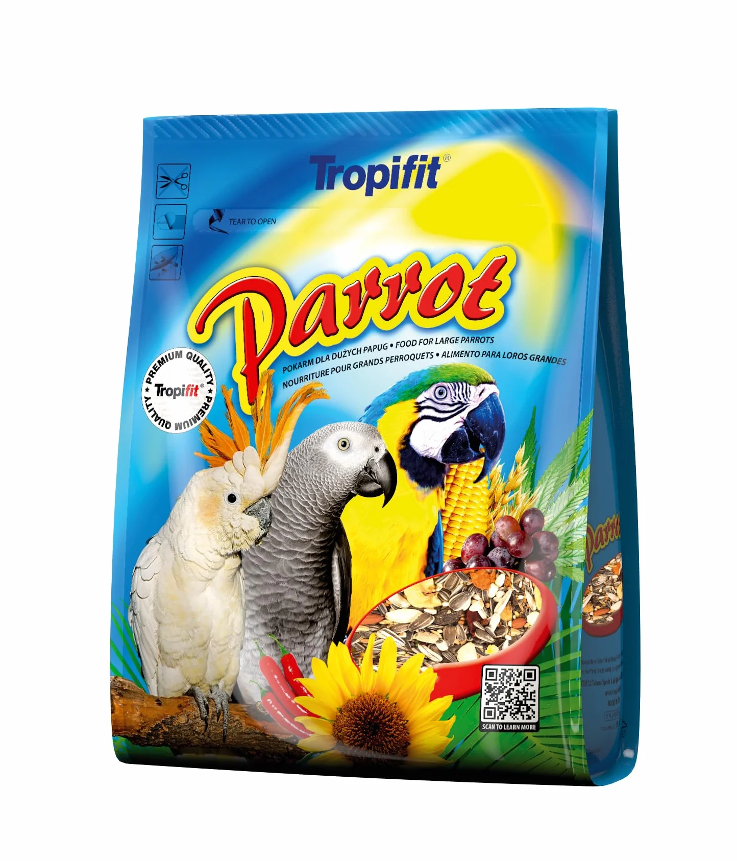 PARROT 1000g mangime per grandi pappagalli ingredienti naturali