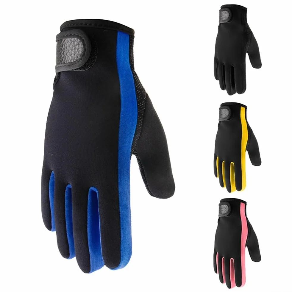 Guanti da immersione in neoprene da 5 mm con materiale caldo, resistente ai graffi e cinturino elastico da polso per una vestibilità sicura in immersioni subacquee, pesca e sport acquatici