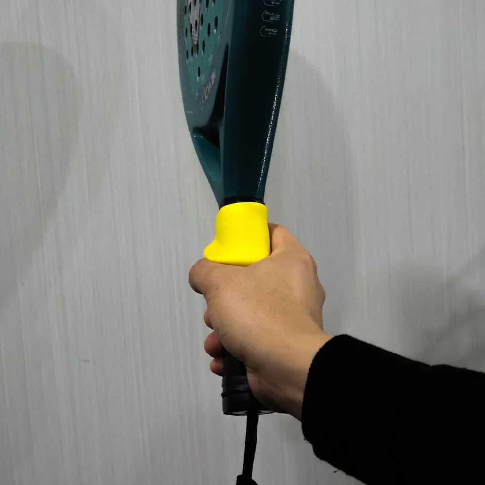 Copertura per manico da tennis in silicone antiscivolo con guida mano
