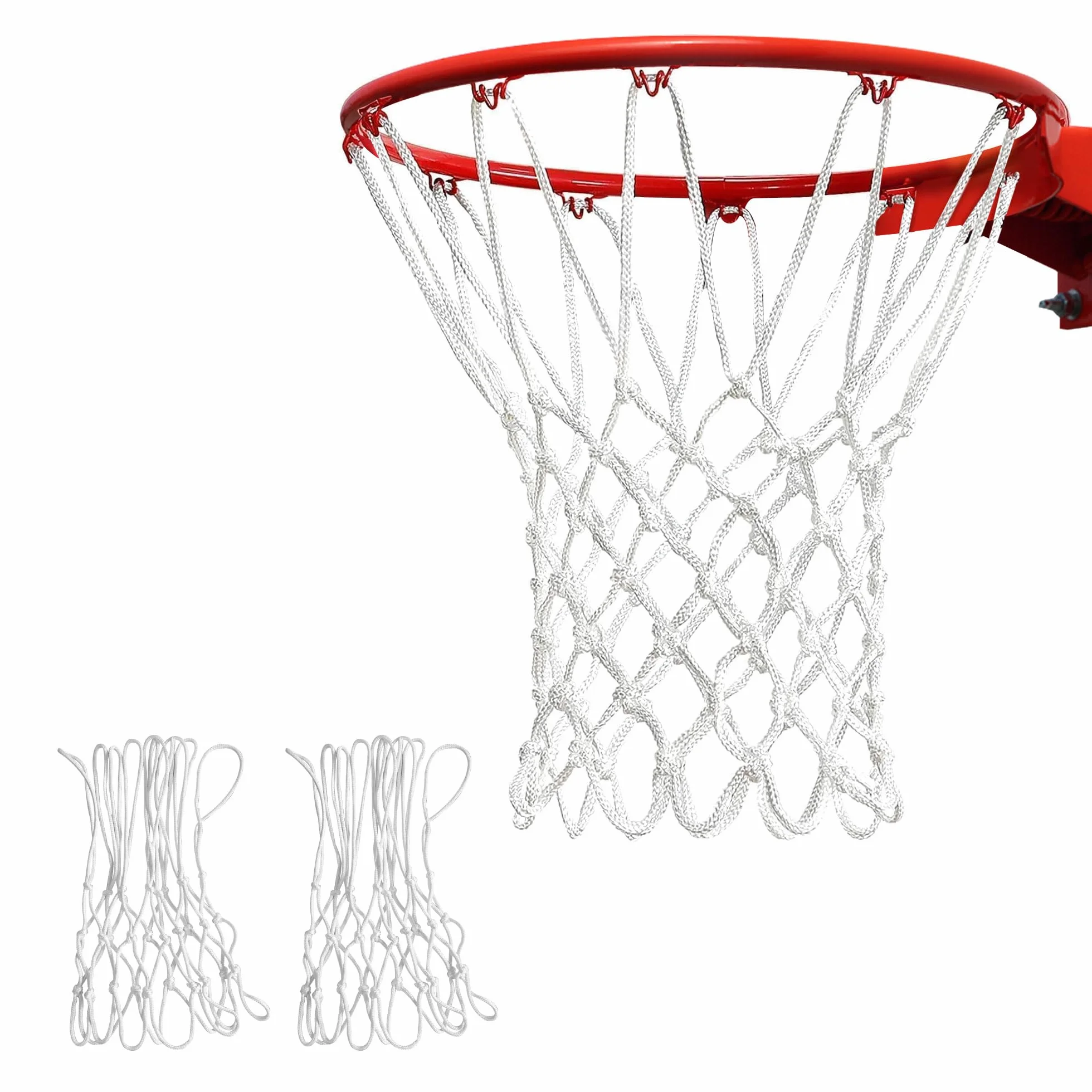 Rete da Basket 2 Pezzi Rimovibile 12 Passanti per Canestri Interni ed Esterni