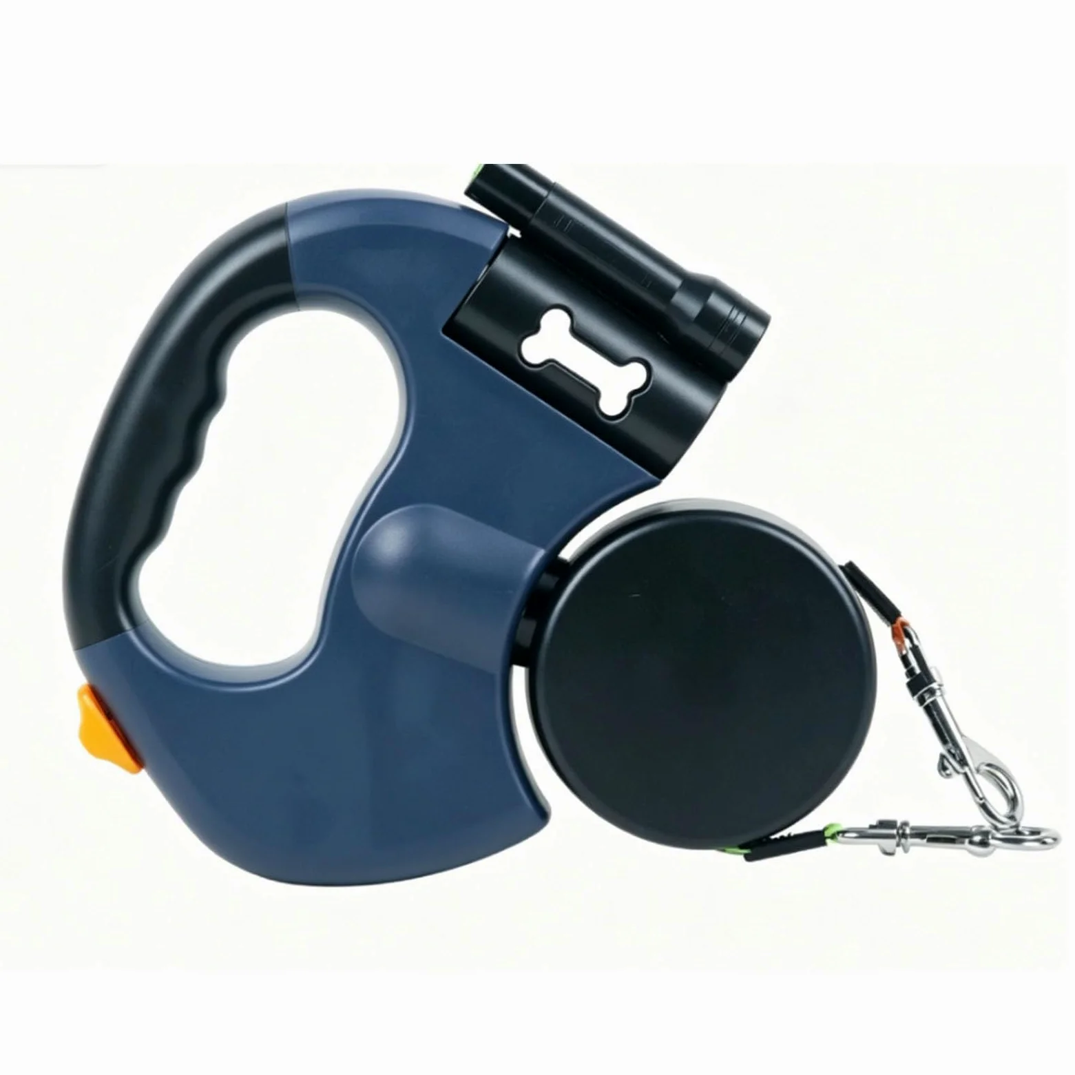 Generic Guinzaglio Doppio Retrattile per Animali Domestici, Luce LED Senza Torsione Regolabile per Due Cani Che Camminano (Versione a batteria blu)