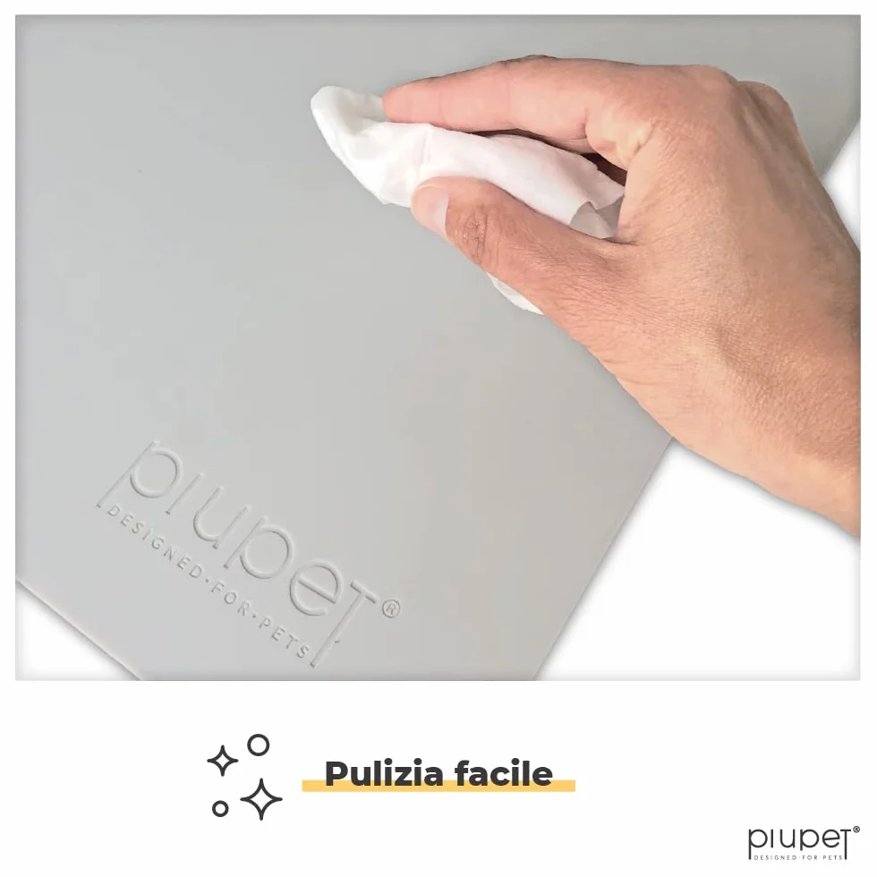 PiuPet® Tappetino per Ciotola Cani e Gatti I 60x40cm I Idrorepellente I Tappetini Sottociotola I Facile da Pulire I Tappetino Silicone Antiscivolo | Tappeto Ciotole Cane | Accessori Gatti