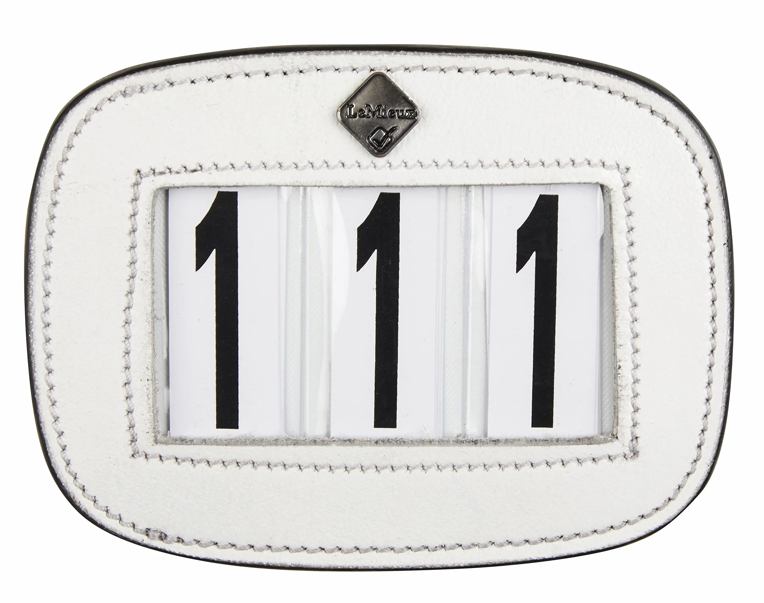 Lemieux Saddle Pad Number Holder - Durable Leather Material - Attaches Easily with a Strong Fixing Pin - Secure Fit - One Size