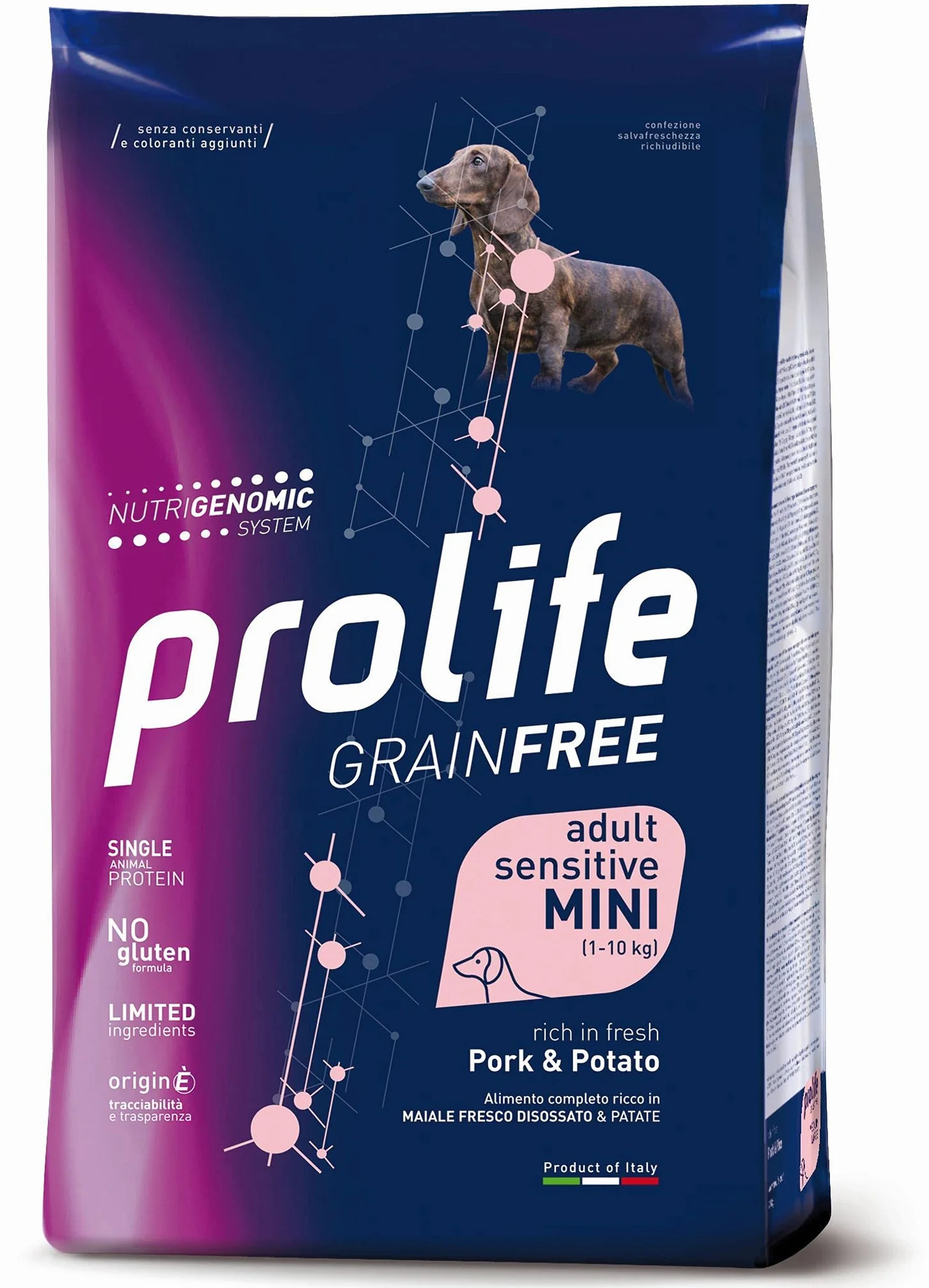 Prolife Grain Free Adult Sensitive Maiale & Patate - Mini - Confezione da 7 kg