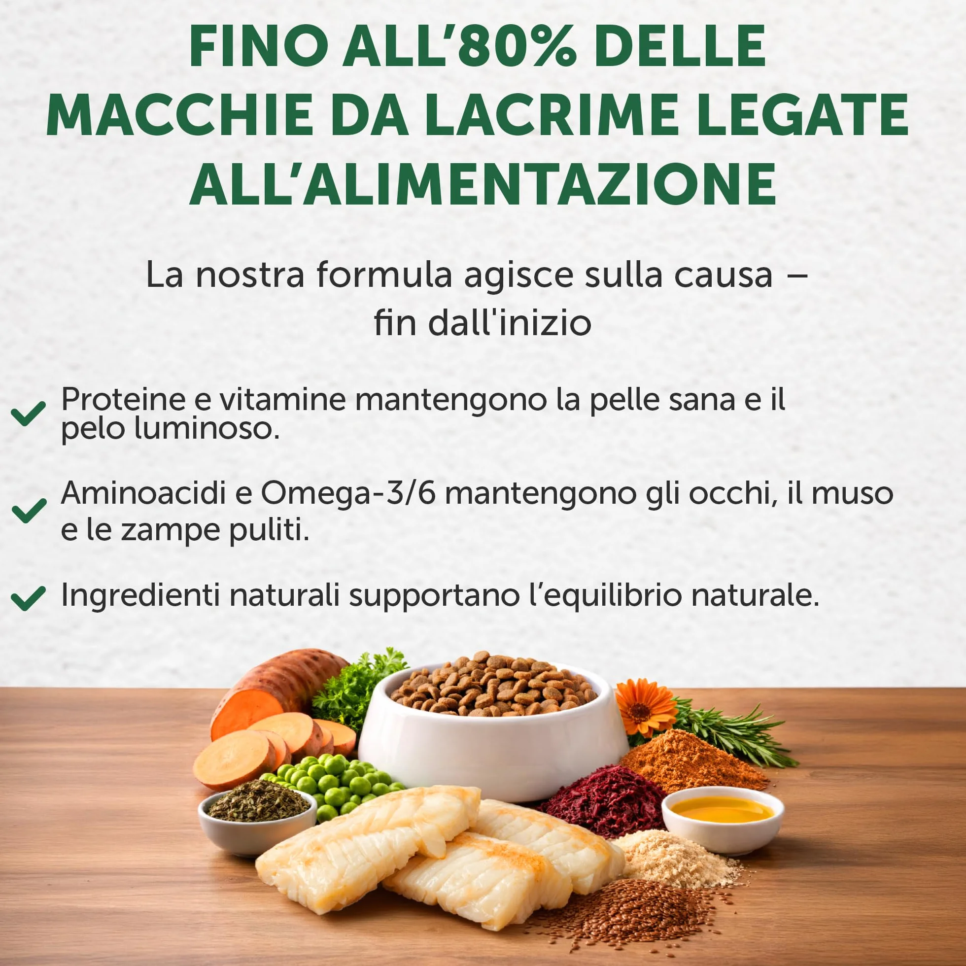 Nature’s Protection Superior Care Crocchette Cani ad Alto Contenuto Proteico - Cibo per Cani Junior Bianchi Ipoallergenico con Pesce Bianco - Omega 3 e 6 - Contro le Macchie da Lacrimazione (1,5 kg)