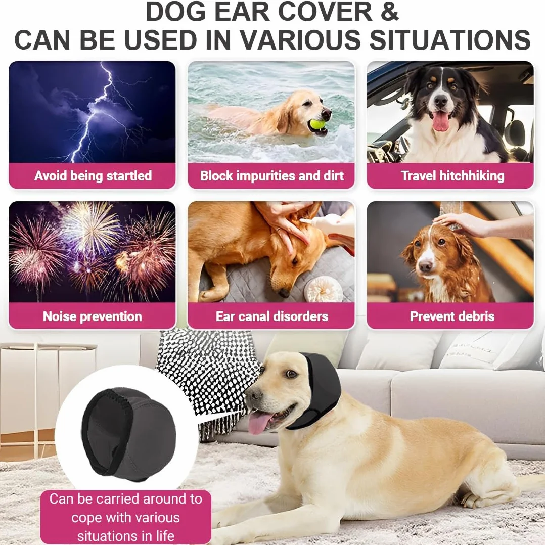 Paraorecchie Cane Impermeabile Nuoto Estivo Riduzione del Rumore Cuffia Cane Grigio M