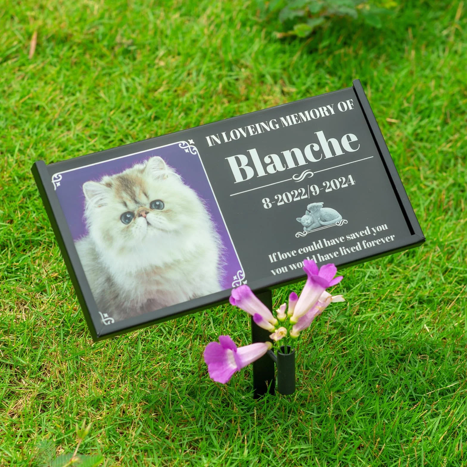 Supporto per lapide per cani e gatti, 30 x 15 cm, pietra tombale in ferro, per animali domestici, pietra commemorativa per persone care e animali domestici, per funerali