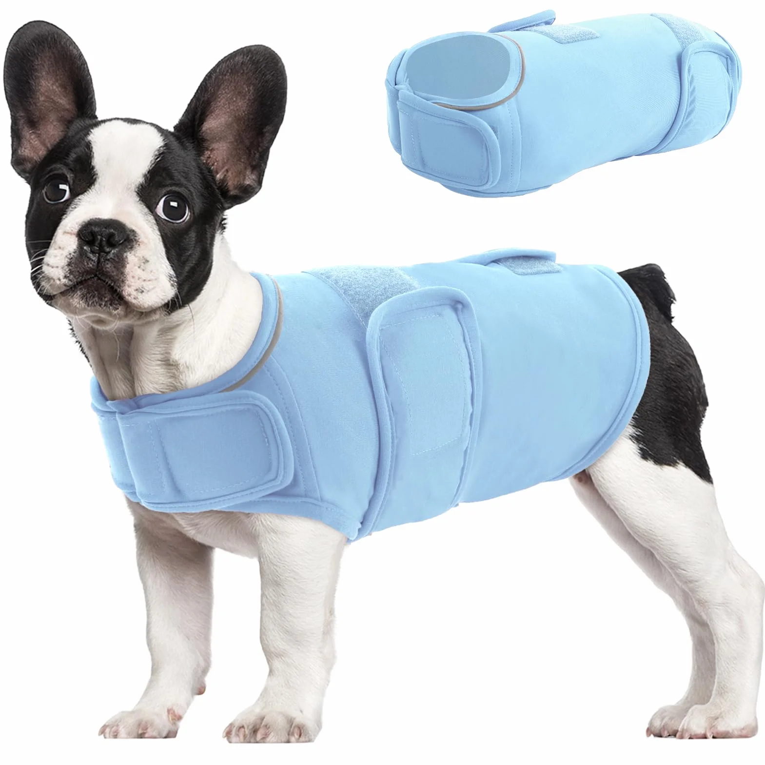 AOFITEE Cane Ansia Gilet Cappotto Thunderstorm Soft Dog Thunder Jacket Calmante Strisce Riflettenti Traspirante Relief Piccola Media