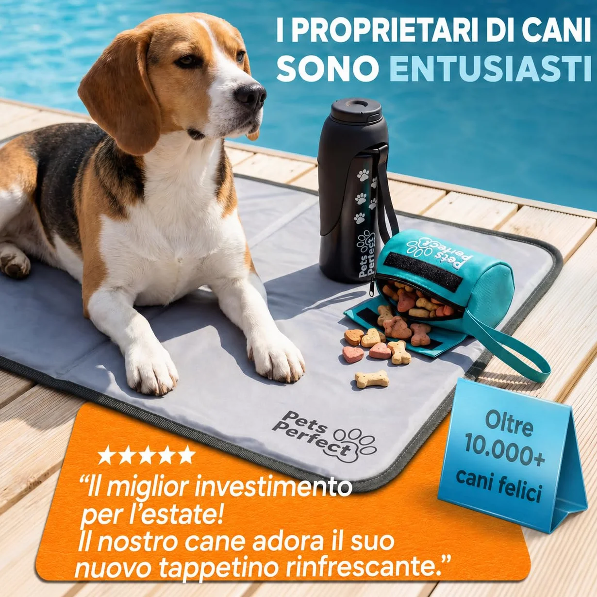 Cooling mat for dogs XL XXL - Tappetino refrigerante cane auto rinfrescante con gel non tossico pieghevole
