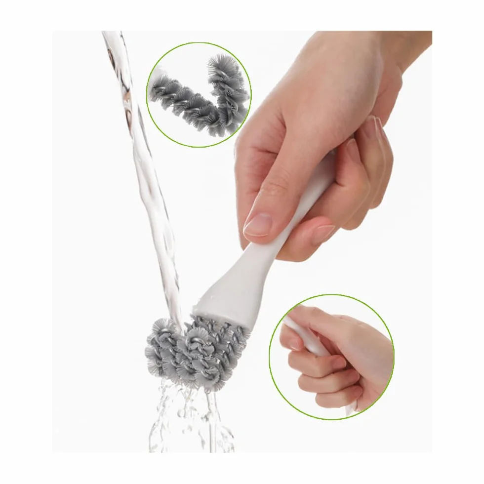 Spazzola per gabbia uccelli 3 pezzi manico lungo pulizia pala accessori