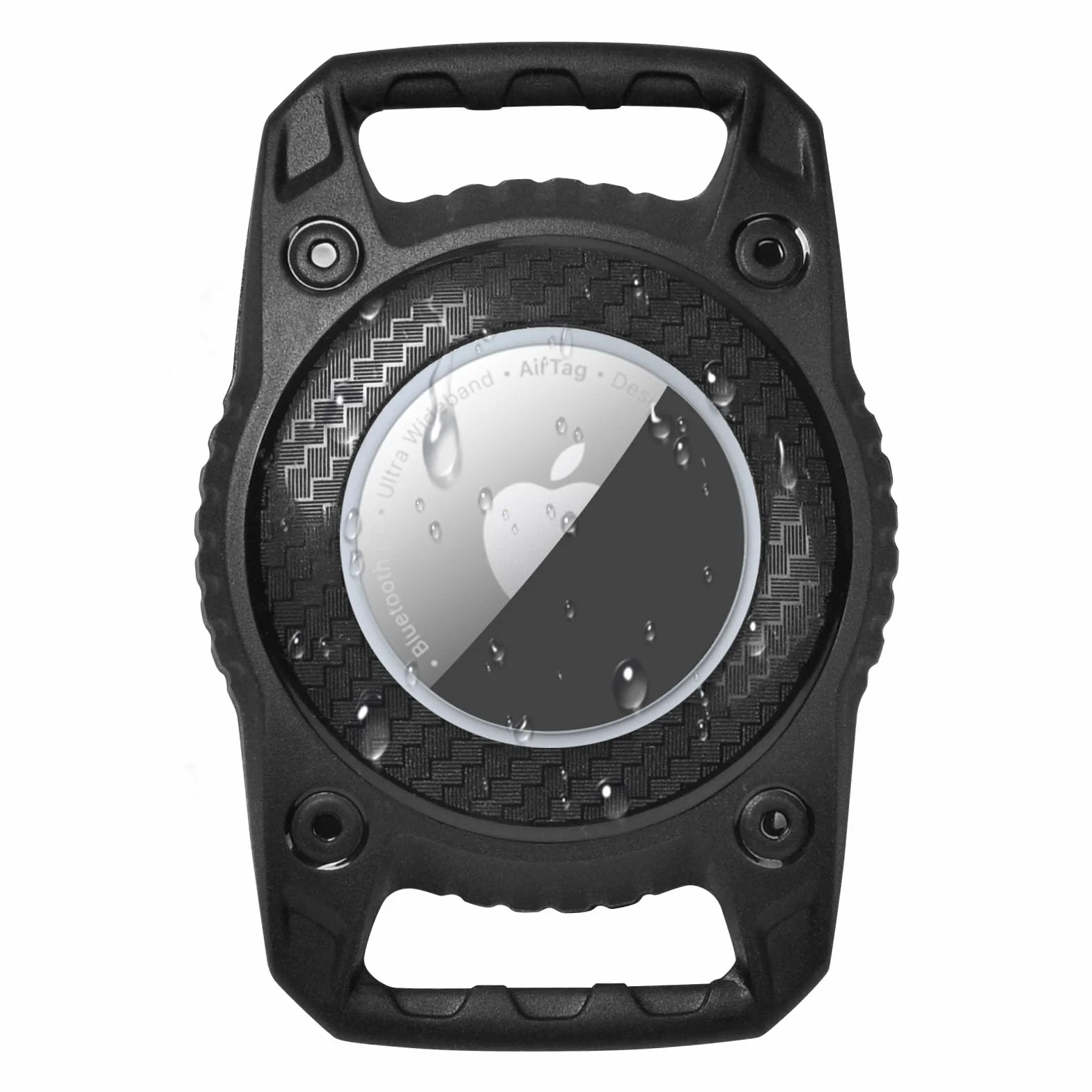 Ainiv Portachiavi per Airtag per Cani, Custodia Protettiva IP7 impermeabile per GPS, Localizzatore di Chiavi per Airtags Portatile per Animali Domestici, Accessori Collare - Nero