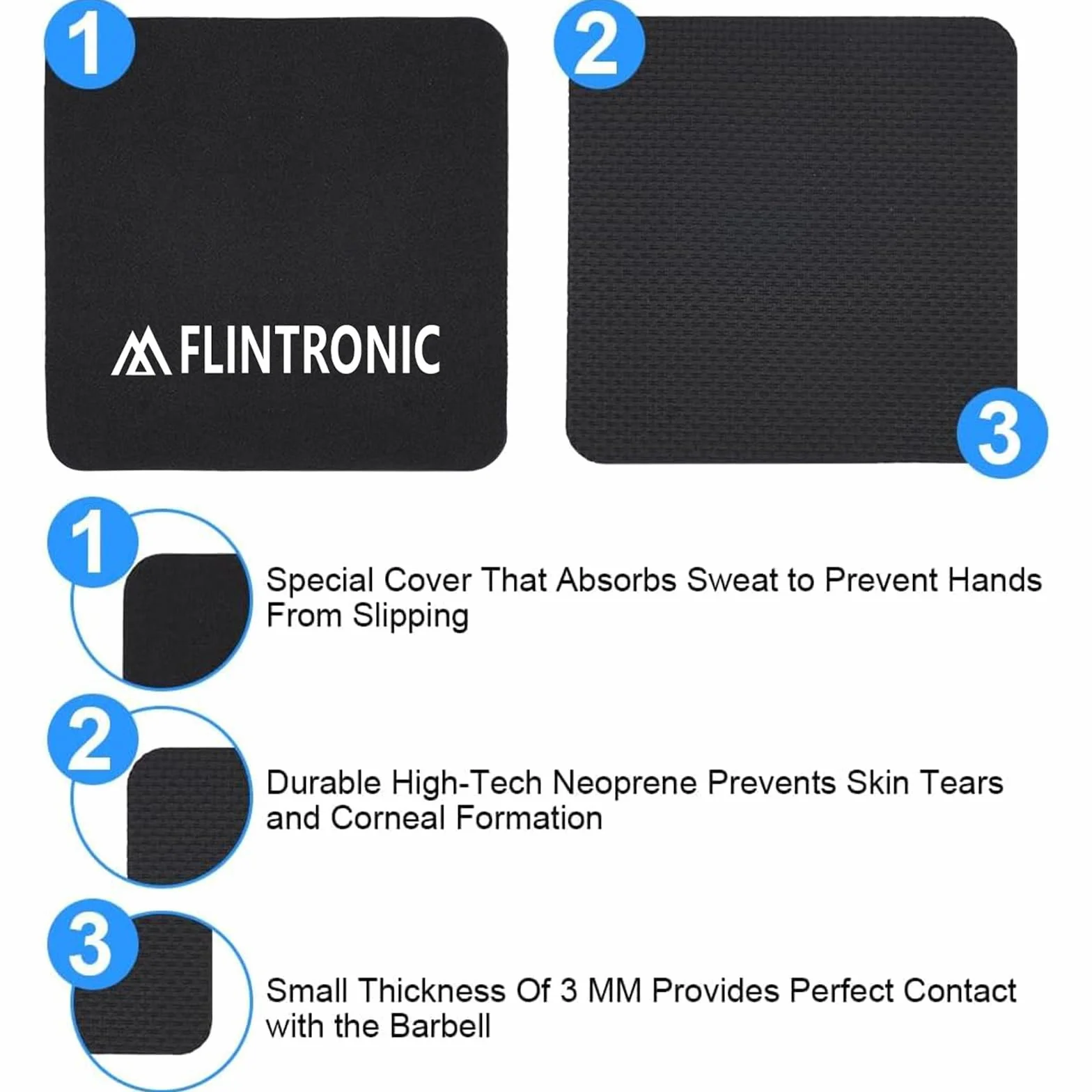 Flintronic Grip Pad, 6 Pezzi Cuscinetti da Allenamento in Neoprene per Palestra Bodybuilding