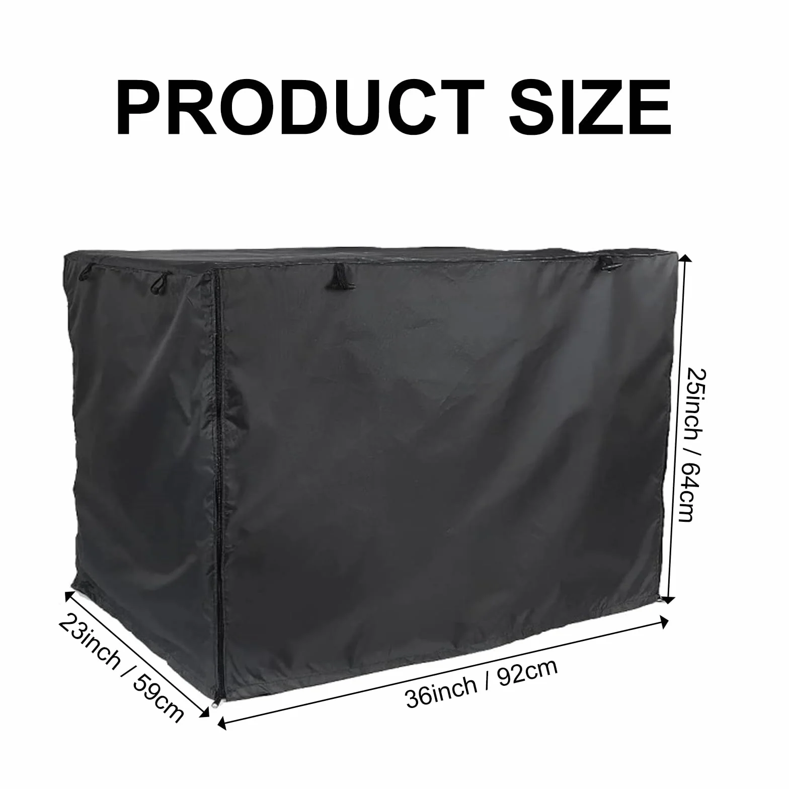 PET Copertura per Gabbia per Cani Antivento Tessuto Oxford 210D Nero 36in