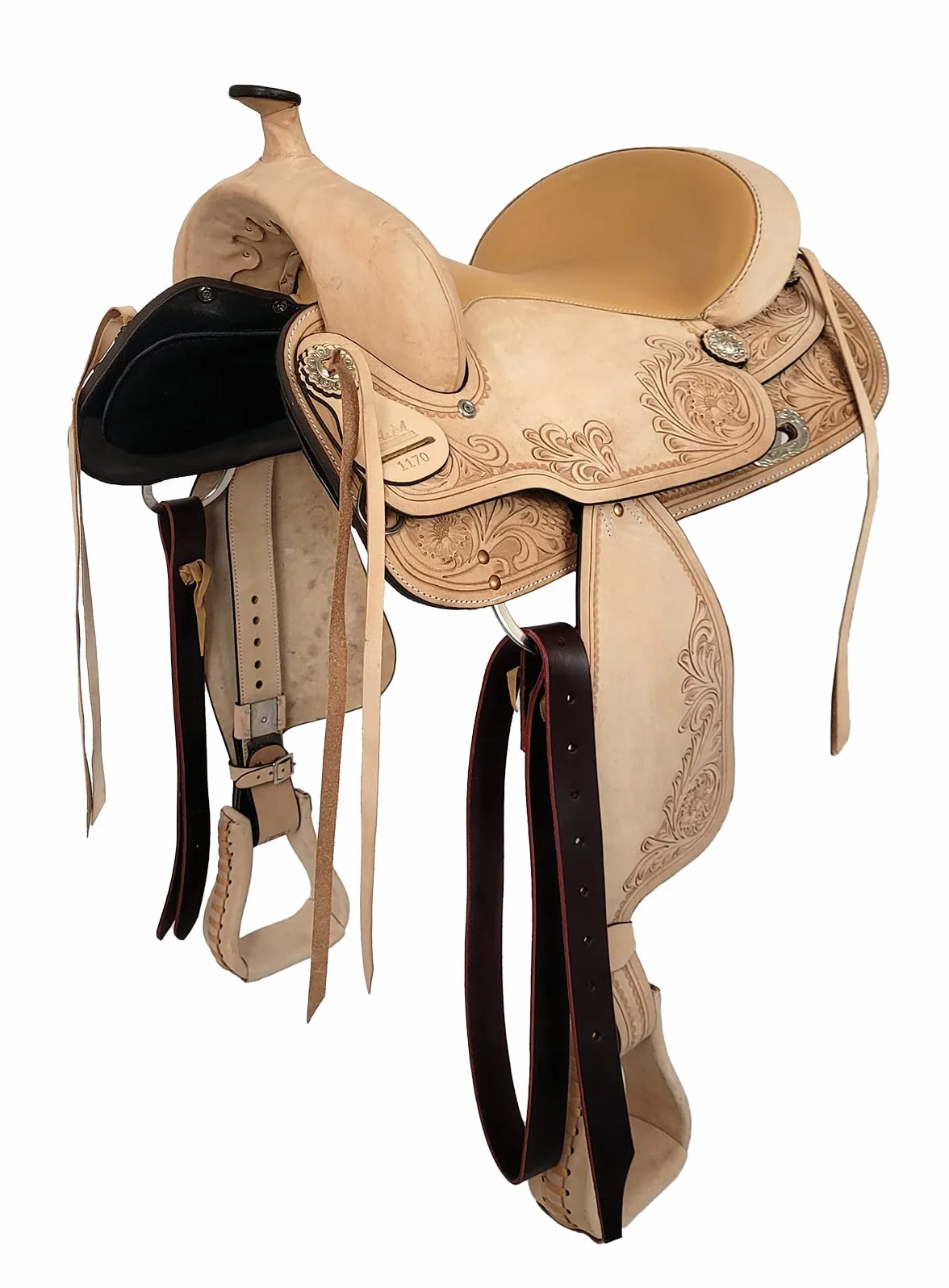 A&M Reitsport Sella western Dakota in pelle di bufalo intercambiabile, dimensioni: 17 pollici