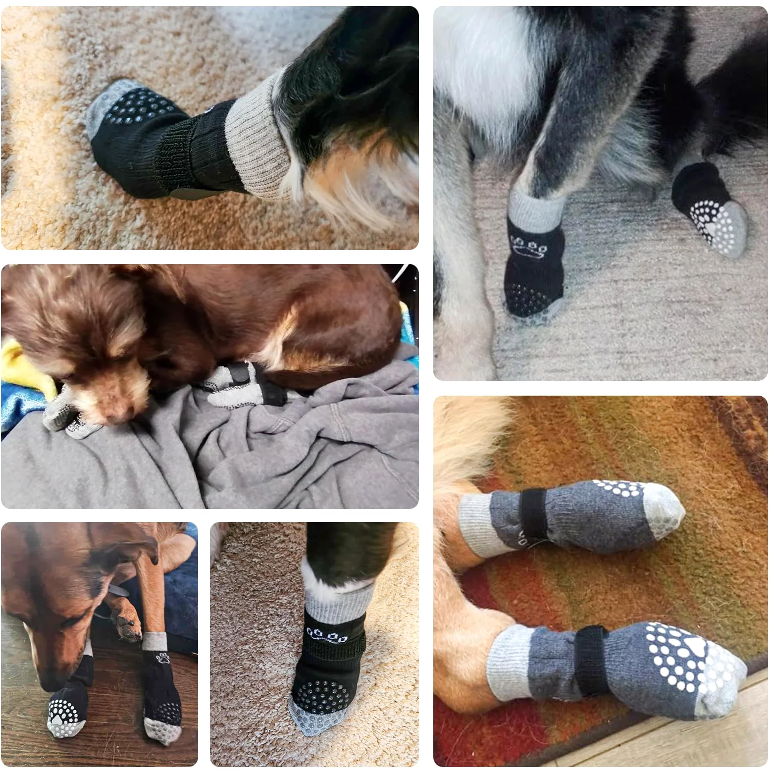 SCENEREAL Calzini per cani per evitare di leccare le zampe, Black Pearl Paw S
