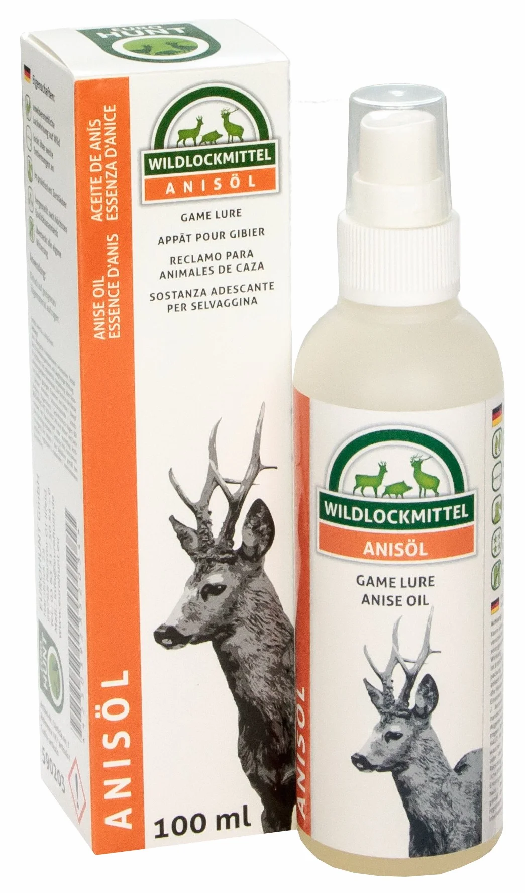 EUROHUNT Profumatore per Capelli di Cervo 100 ml Esca Selvaggio Nero