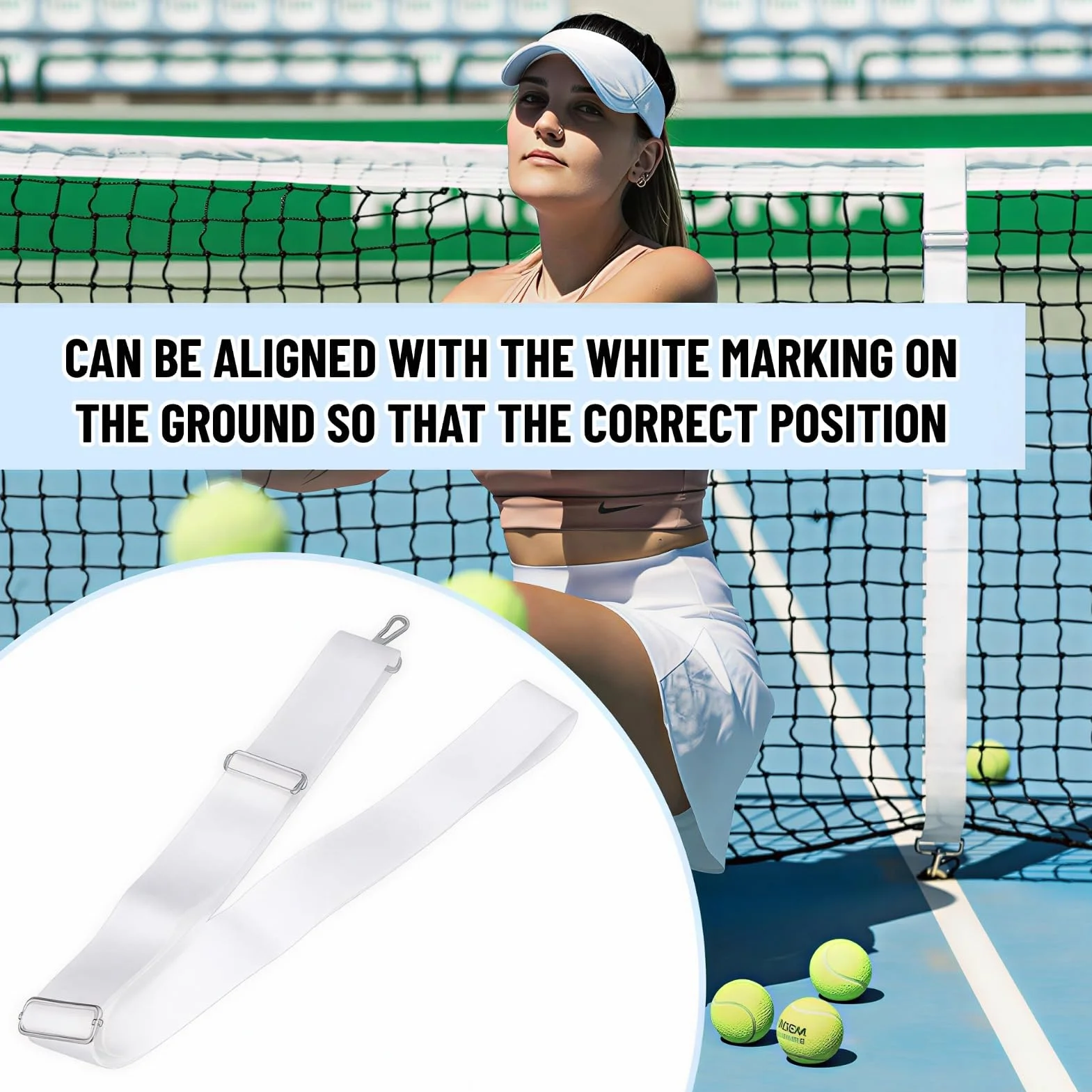 VGEBY Cinturino Centrale per Rete da Tennis Regolabile in Acciaio Inossidabile