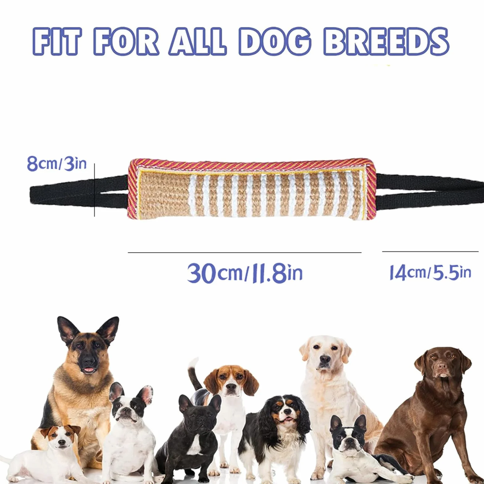 Manicotto in Juta per Cani con 2 Maniglie - Giocattolo per Addestramento e Gioco Interattivo - Dummy Tug of War per Cane di Taglia Medio-Grande - 2 Pezzi