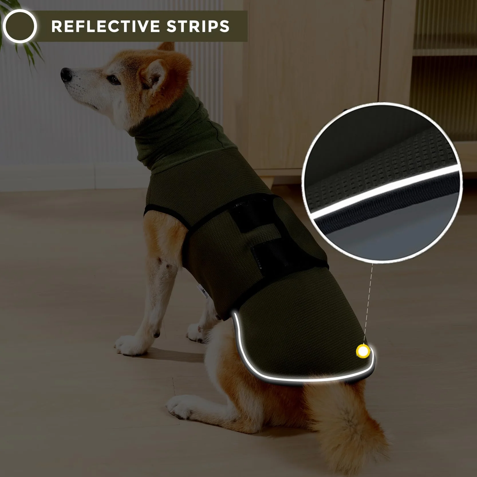 Dotoner Giacca Ansiolitica per Cani 2-in-1 Cappotto Calmante con Strisce Riflessive e Cuffia Antirumore