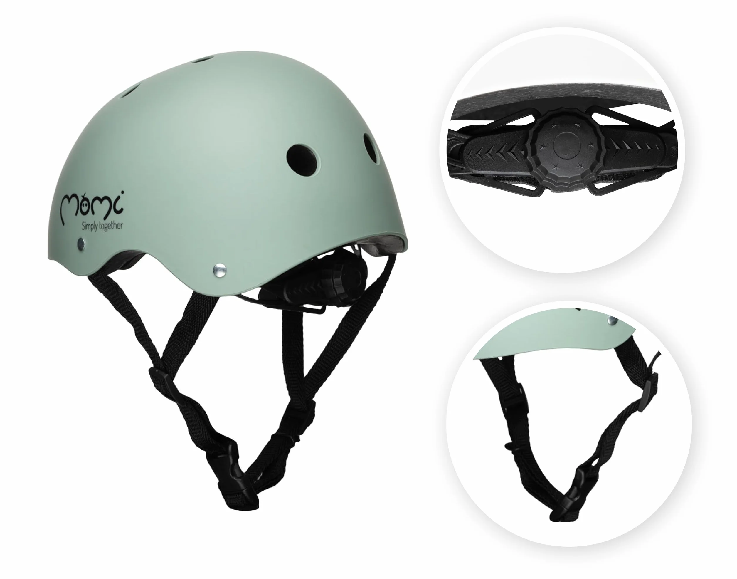 MoMi MIMI Casco per bambini regolabile, circonferenza testa 48-55 cm (1-4 anni), casco da bicicletta per bambini resistente agli urti e agli impatti, 11 prese d'aria, imbottitura in schiuma