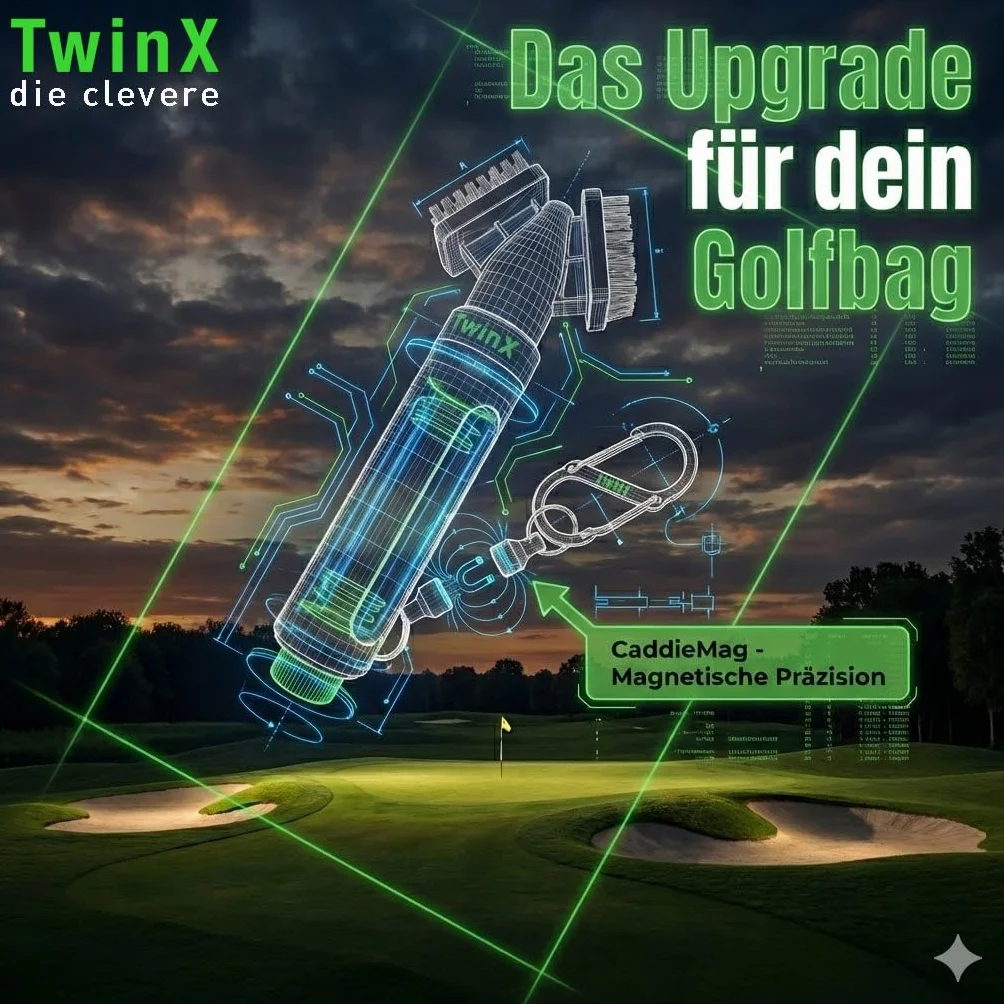Spazzola da golf Premium con serbatoio acqua e funzione spray, doppia setole, magnete e moschettone