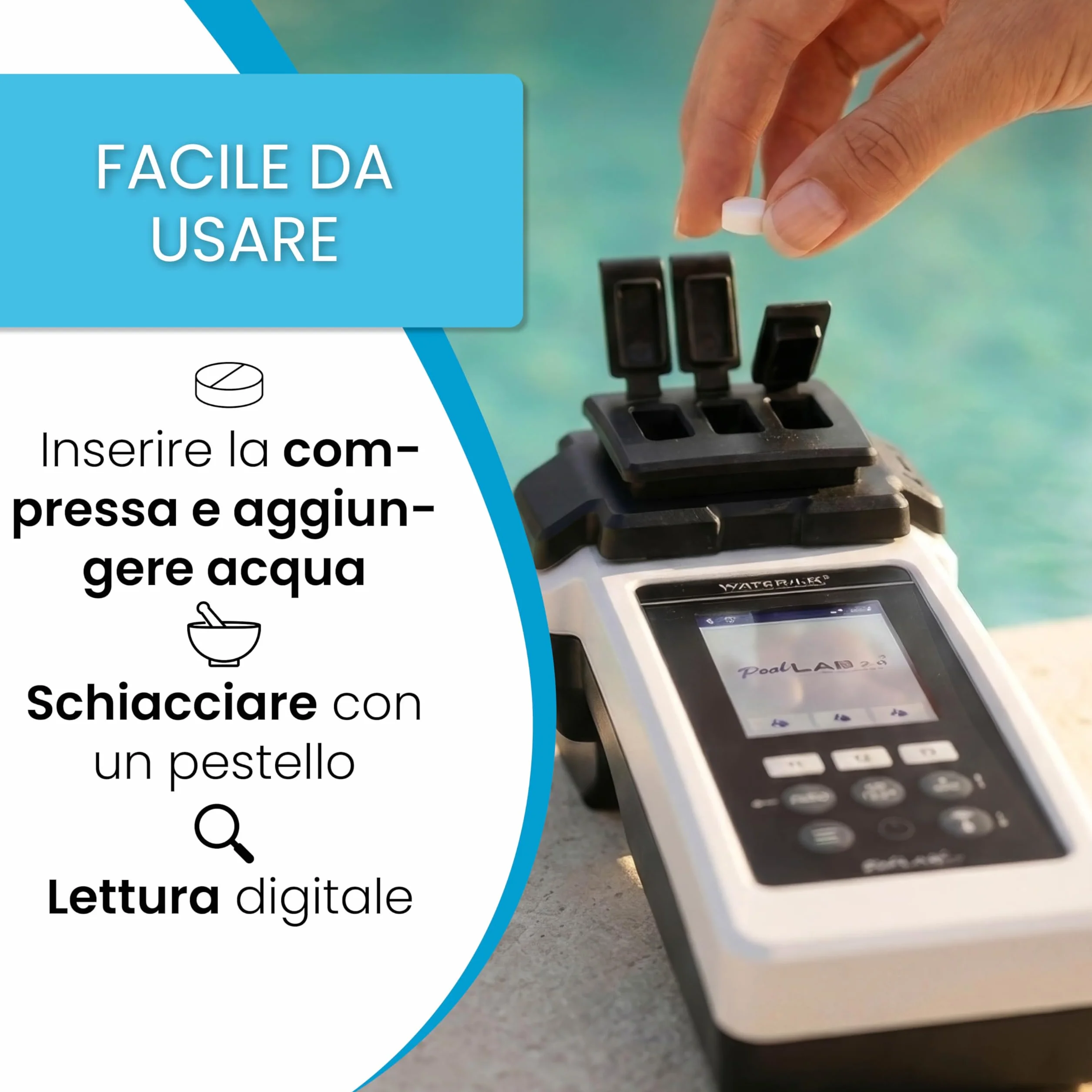 CyA Fotometro Pastiglie 50 – Misura Acido Cianurico Piscina – Compatibile PoolLab SCUBA II BAYROL Made in Germany