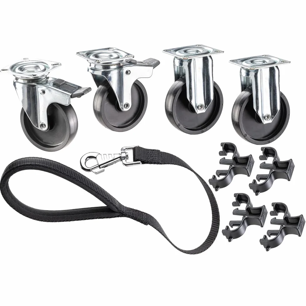 Ferplast Kit Ruote per Trasportino Cane Taglia Media e Grande CLIPPER, 4 Ruote Pivottanti con Freno e 2 Ruote Fisse, Include Guinzaglio Maniglia
