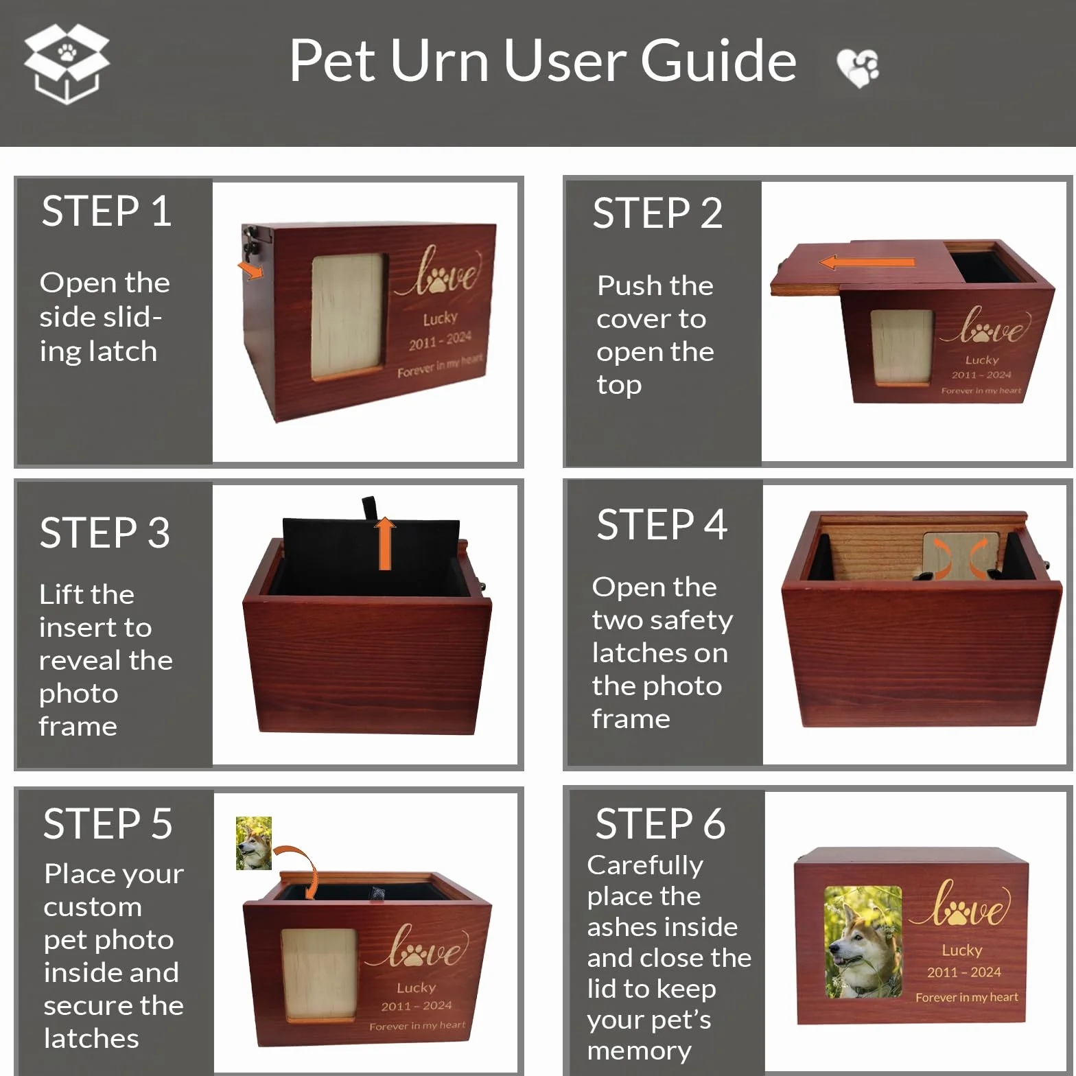 Urna commemorativa Personalizzata per Animali con Foto, Nome, Data e Testo inciso, in Legno o bambù di Dimensioni Medie per Cani, Gatti e Conigli (bambù)