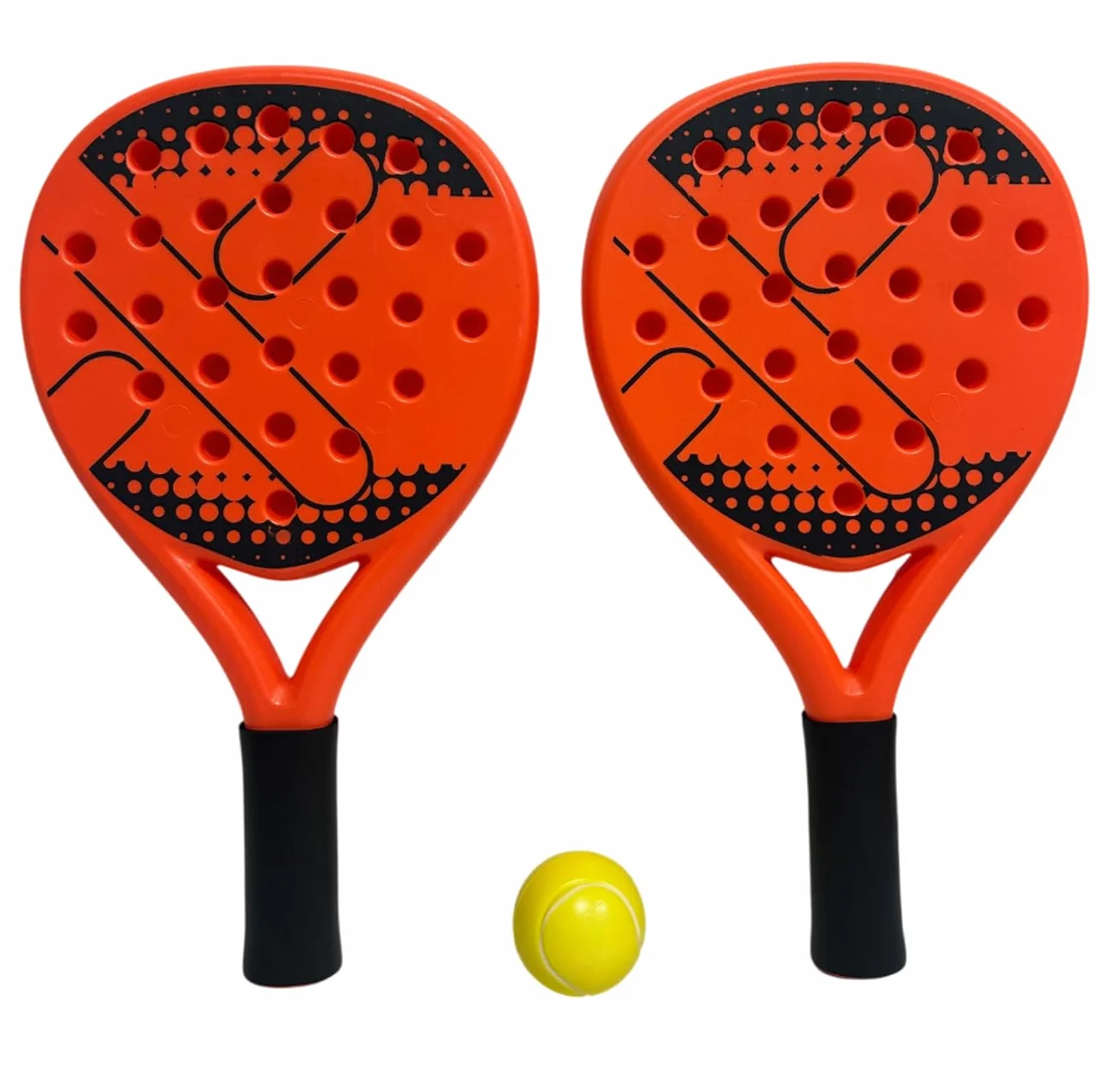 Racchette da Padel Set 2 Racchette in Plastica 41 cm con Pallina Beach Tennis Spiaggia Piscina