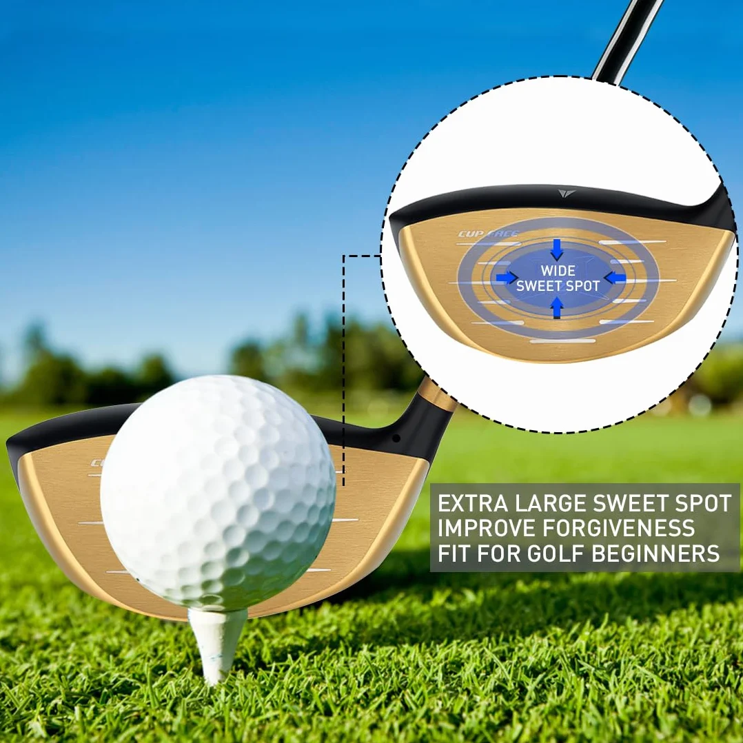 MAZEL Driver da golf in titanio da uomo, 460 cc, per destrorsi, design con coppa di alta qualità, massimizza la distanza della palla