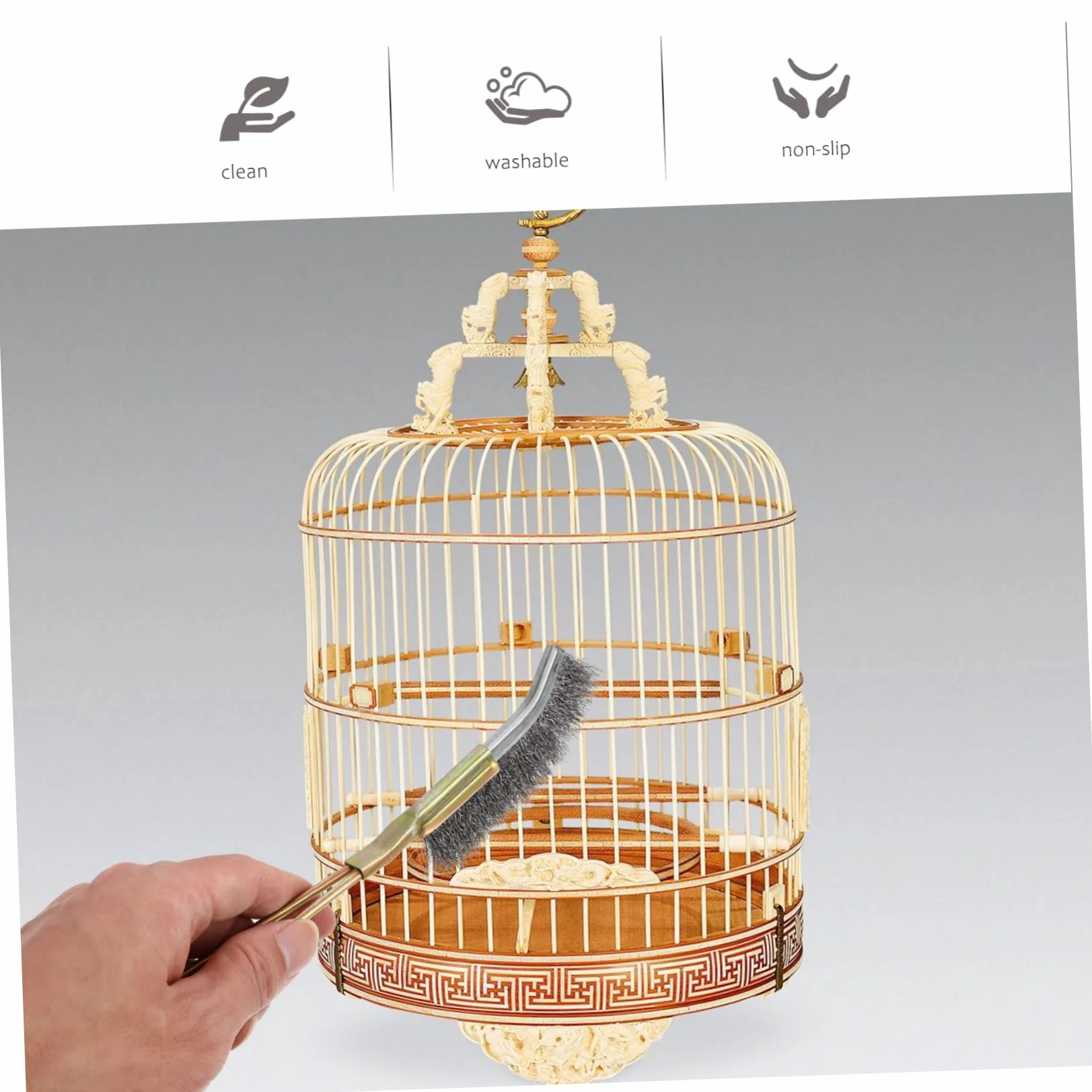VANZACK 2 Pezzi Spazzola per Gabbia per Uccelli Budgie Pulitore