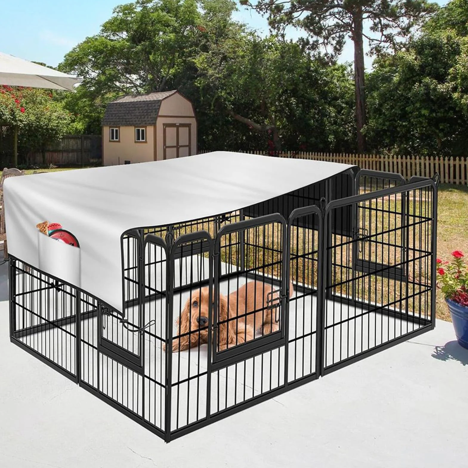 Copertura per cuccia per cani Oxford 210D impermeabile parasole UV antipolvere per recinzione privacy patio campeggio